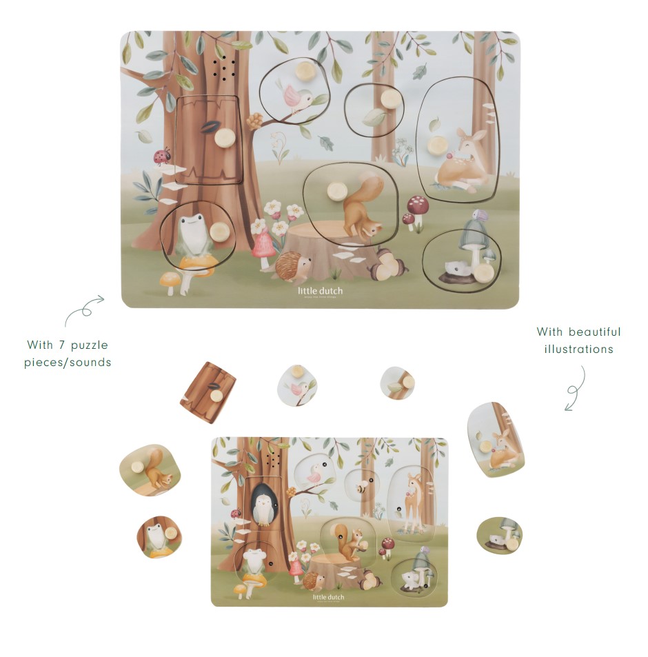 Little Dutch puidust pusle heliga ´Forest Friends´ FSC - Image 8