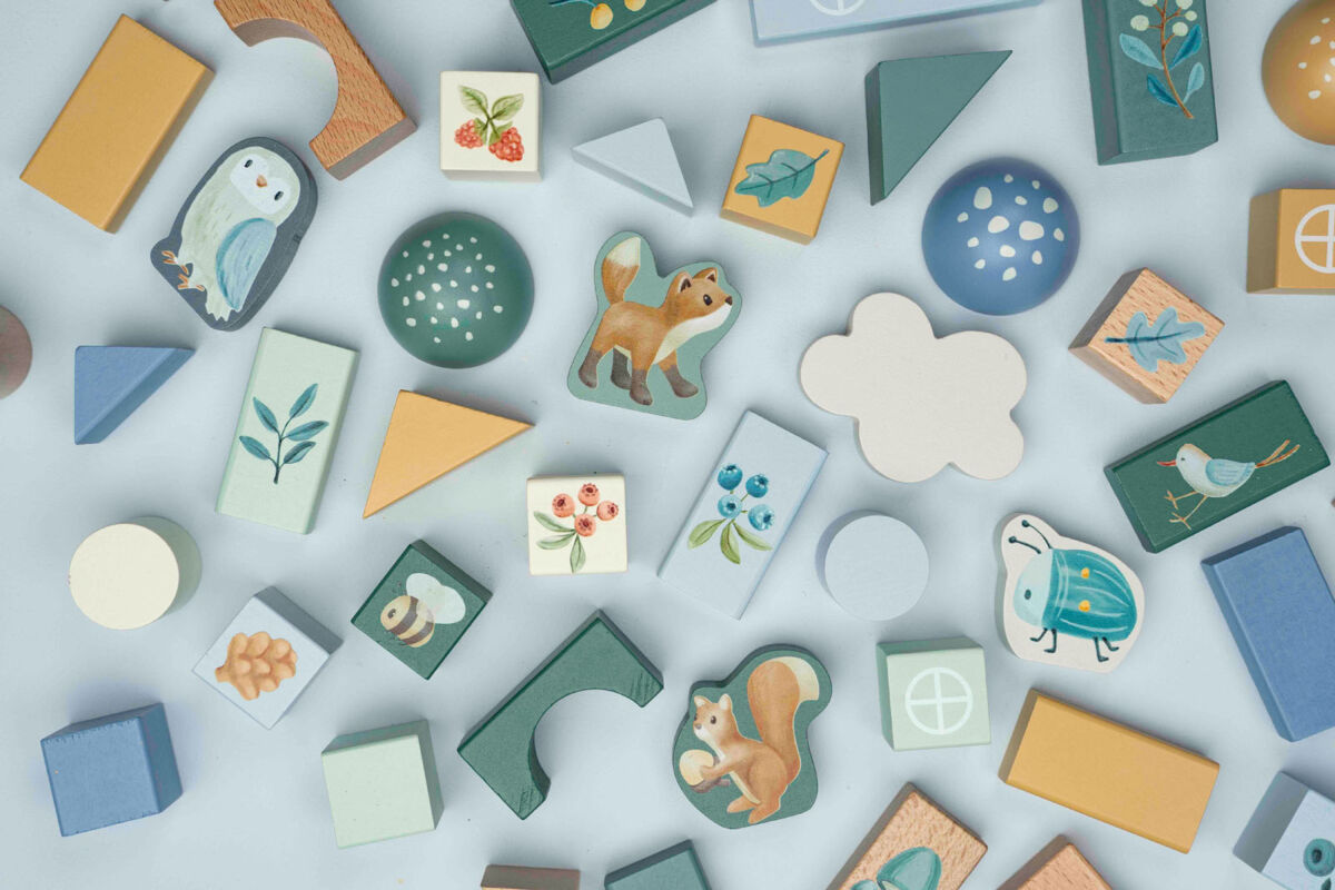 Little Dutch Mänguklotsid `Forest Friends´ FSC puidust - Image 4