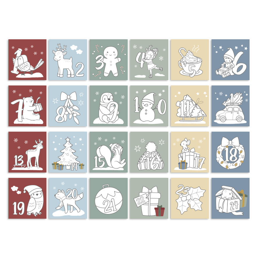 Little Dutch Advendikalender & Värvimisraamat ´Christmas´ - Image 2