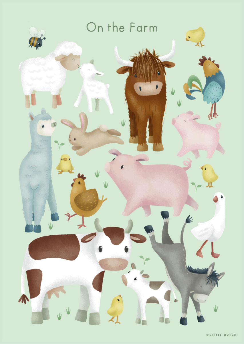 Little Dutch poster ´Little Farm` A3 kahepoolne - Image 2