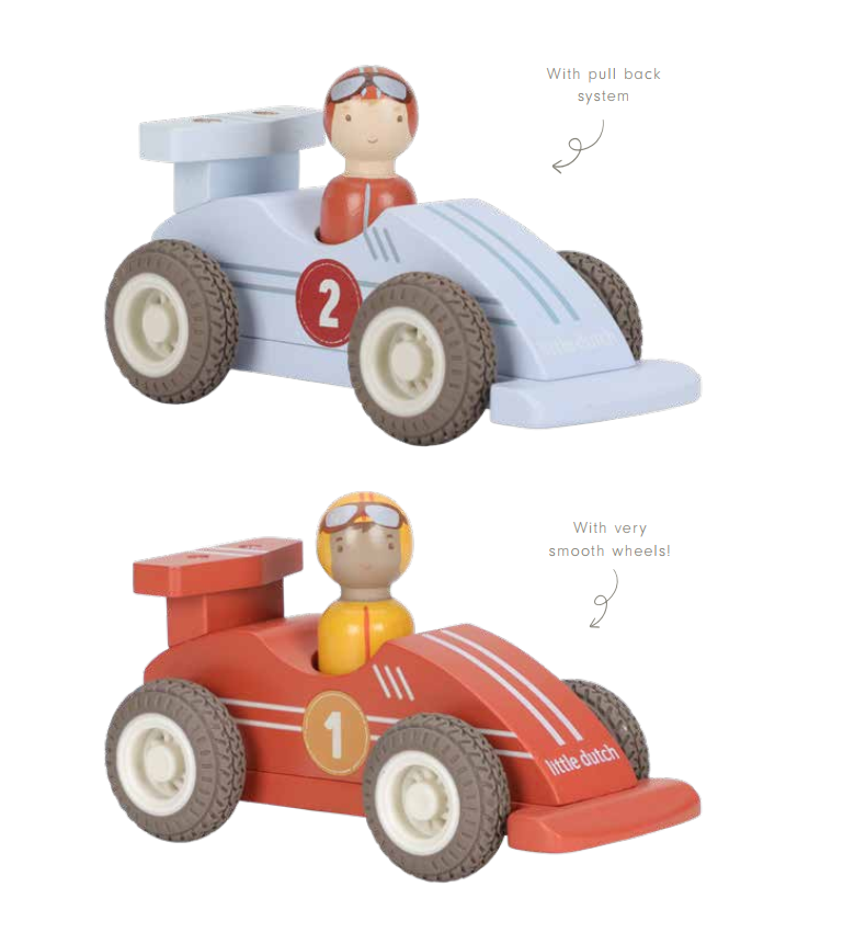 Little Dutch Võidusõiduautod tagasitõmmatavad 2 tk FSC - Image 13