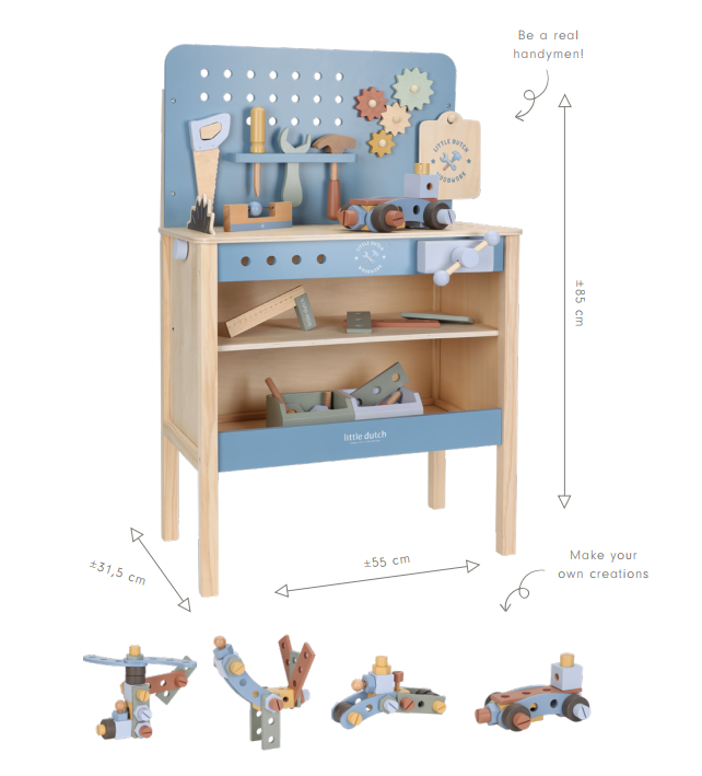 Little Dutch Mängutööpink FSC puidust - Image 5