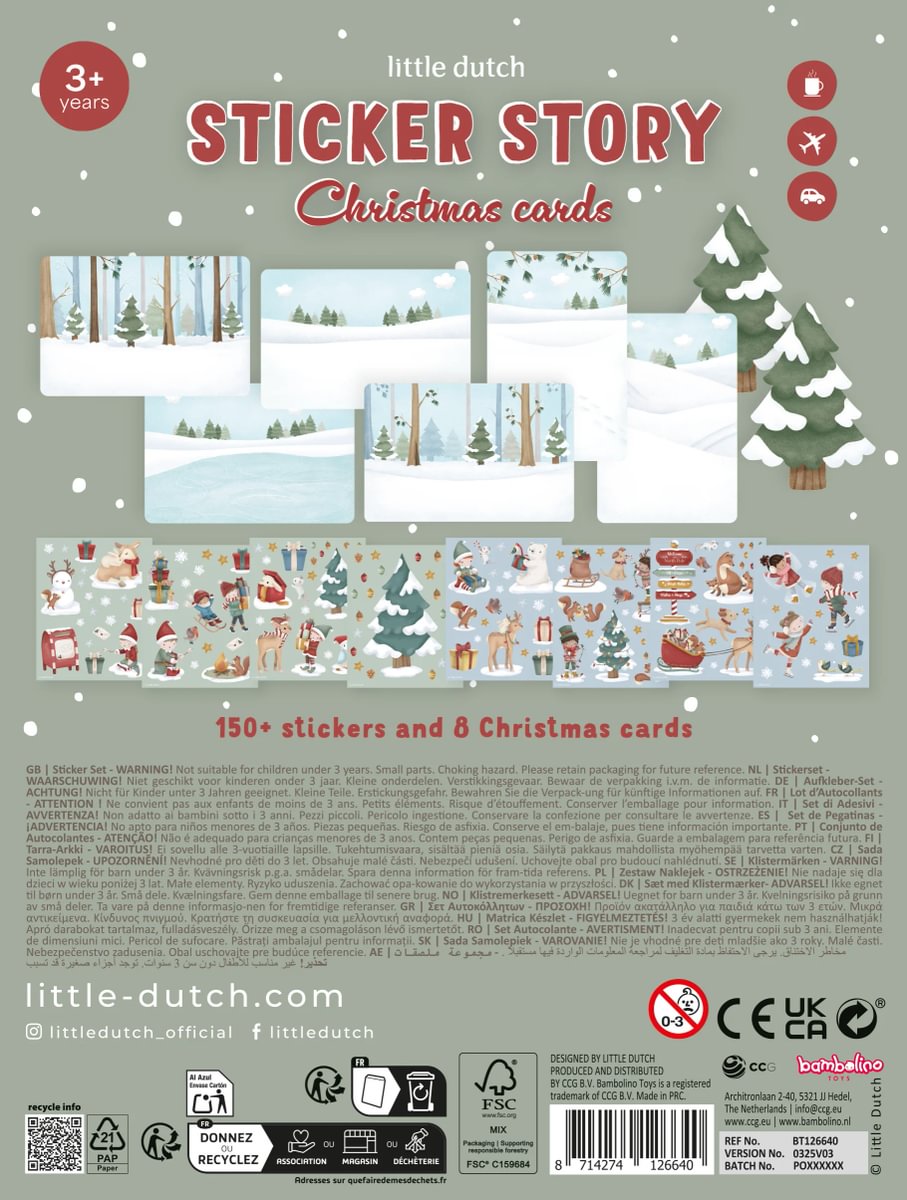 Little Dutch Jõulukaartide ja kleepsude komplekt ´Christmas´ - Image 3
