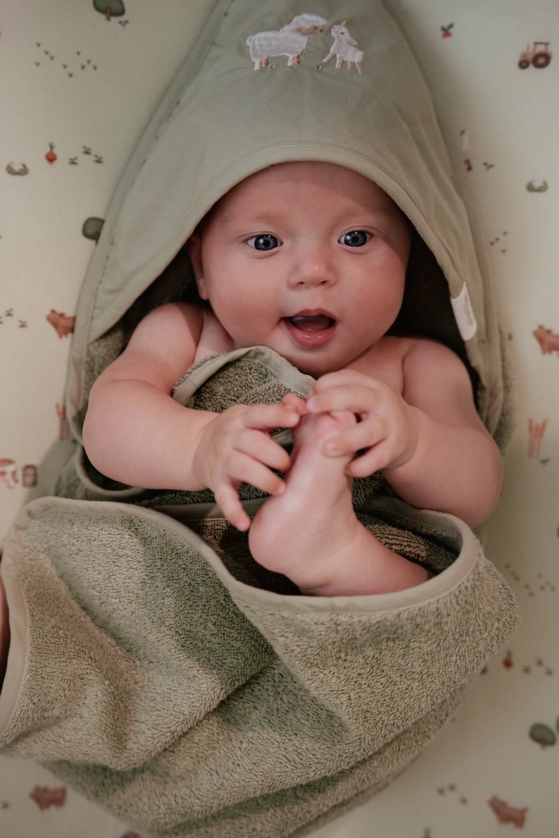 Little Dutch Vannirätik kapuutsiga ´Little Farm` 100x100 cm - Image 7