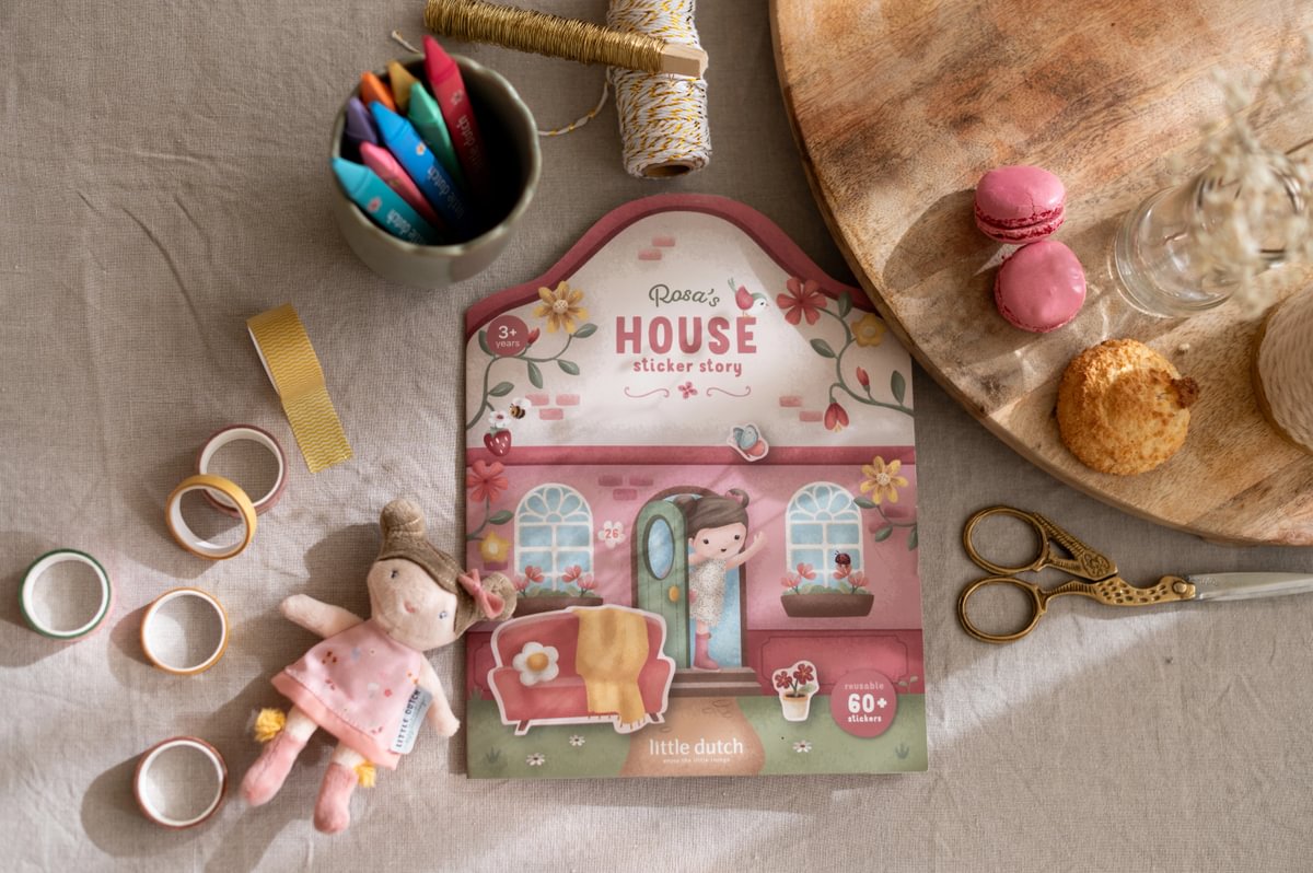Little Dutch Kleebiste vihik taaskasutatavate kleepsudega ´Rosa & Friends´ - Image 3