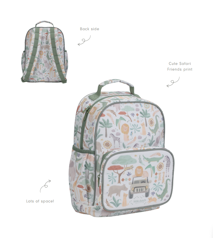 Little Dutch Laste suur seljakott 35 cm ´Safari Friends´ - Pilt 12