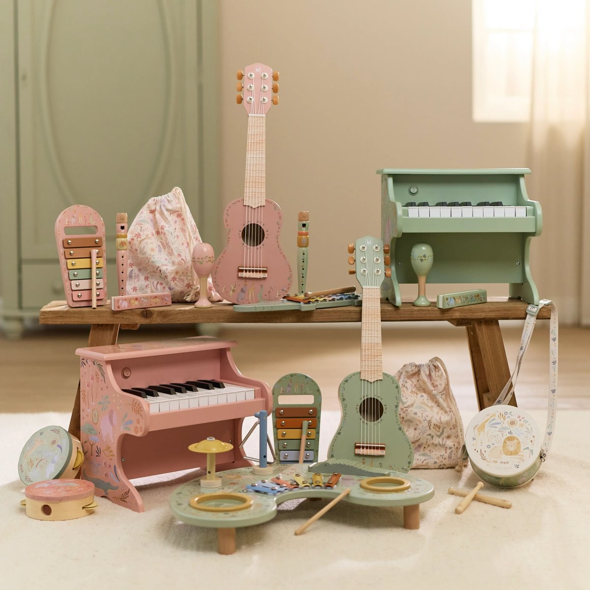 Little Dutch Muusikariistade komplekt ´Safari Friends Pink´ FSC puidust - Image 7
