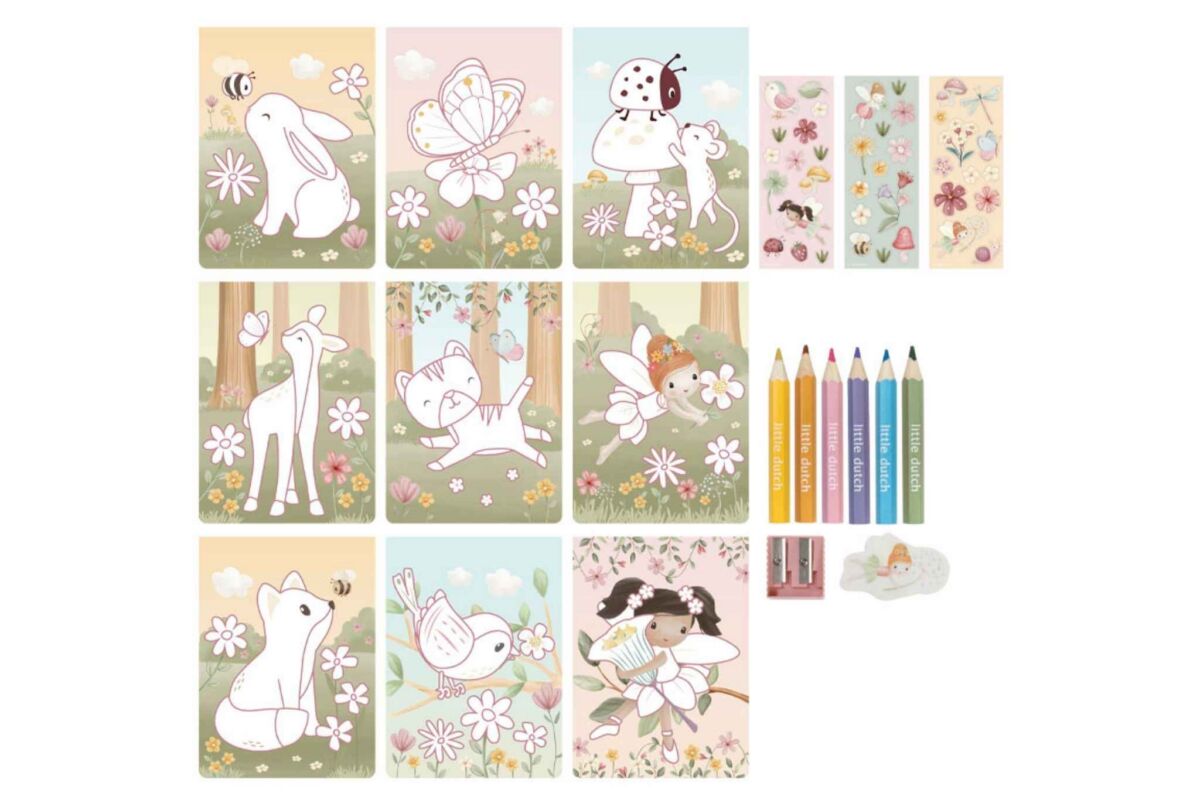 Little Dutch Värvimisraamatu komplekt ´Rosa & Fairy Garden´ - Pilt 3