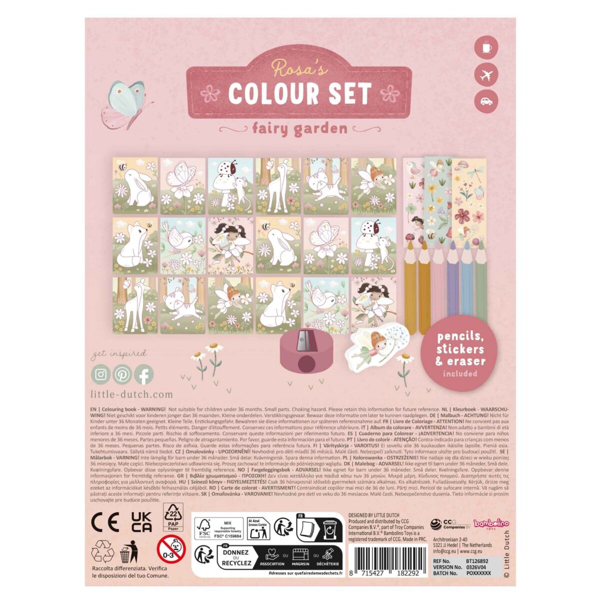 Little Dutch Värvimisraamatu komplekt ´Rosa & Fairy Garden´ - Pilt 5