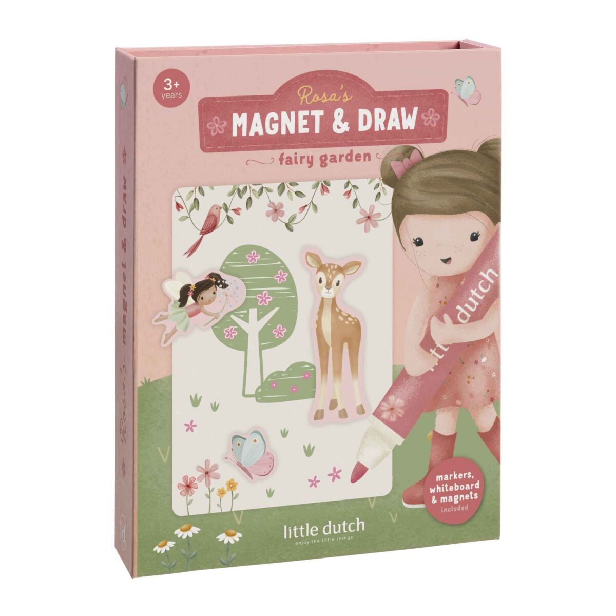 Little Dutch Magnetitega värvimisraamat ´Rosa & Fairy Garden´