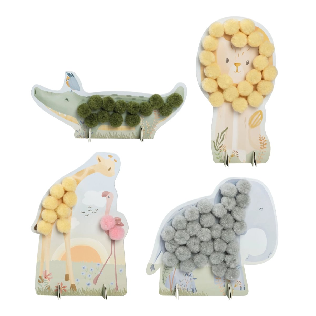 Little Dutch Käsitöö komplekt karvapallidega ´Safari Friends´ - Pilt 2