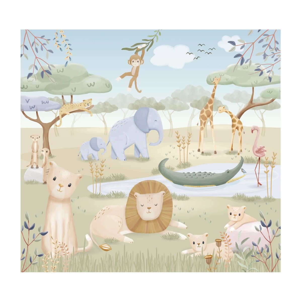 Little Dutch Fototapeet ´Safari Friends´ 300x280 cm