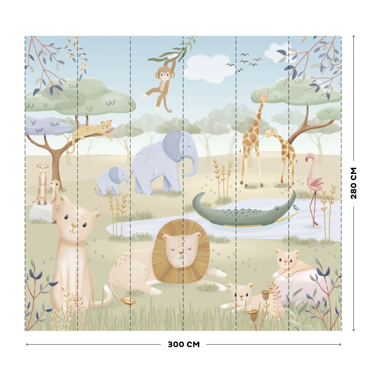 Little Dutch Fototapeet ´Safari Friends´ 300x280 cm - Pilt 4
