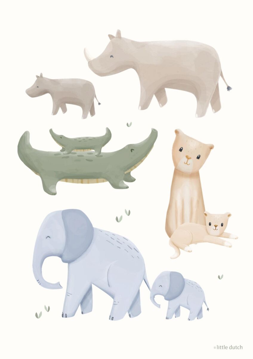 Little Dutch Poster ´Safari Leo` A3 kahepoolne - Pilt 2