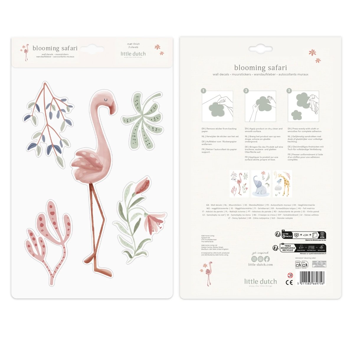 Little Dutch Seinakleebised ´Blooming Safari´ - Pilt 6