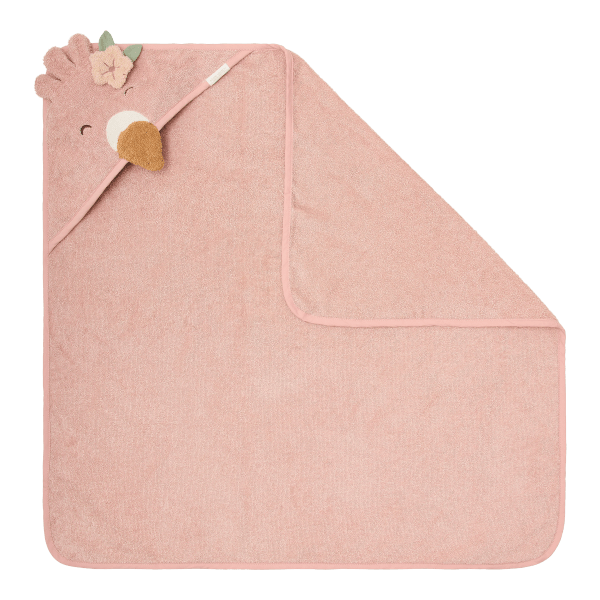 Little Dutch Vannirätik flamingo kapuutsiga ´Blooming Safari` 100x100 cm - Pilt 4